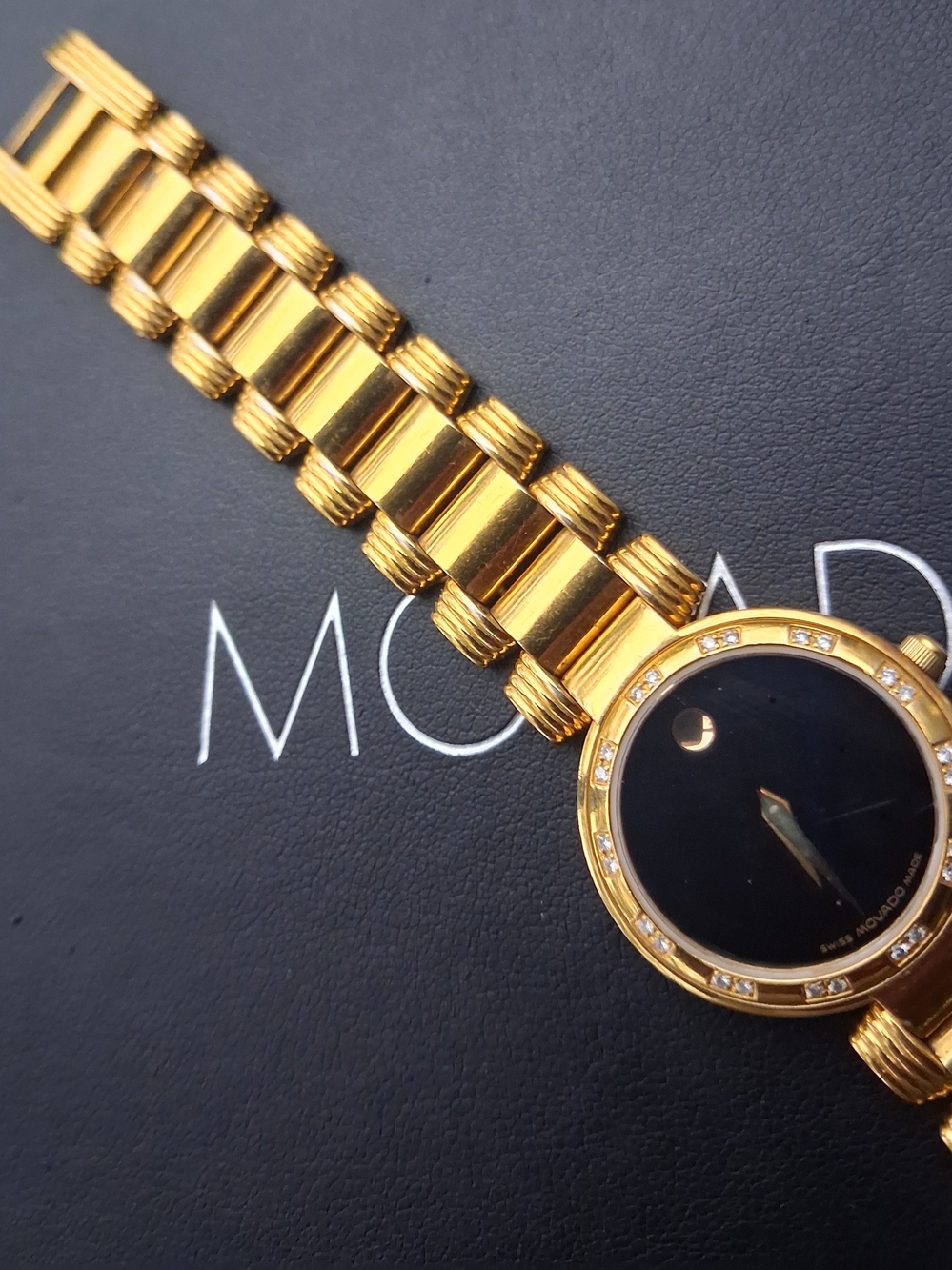 Movado Gold-Tone Bracelet Watch DIAMONDS $1995 - Picture 8 of 15